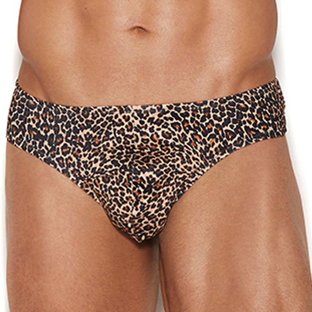 Men's Leopard Thong Back Brief Underwear